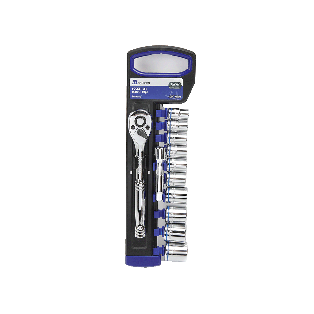 Mechpro Blue Socket Set Metric 3/8In Drive 14pc - MPBSK144K