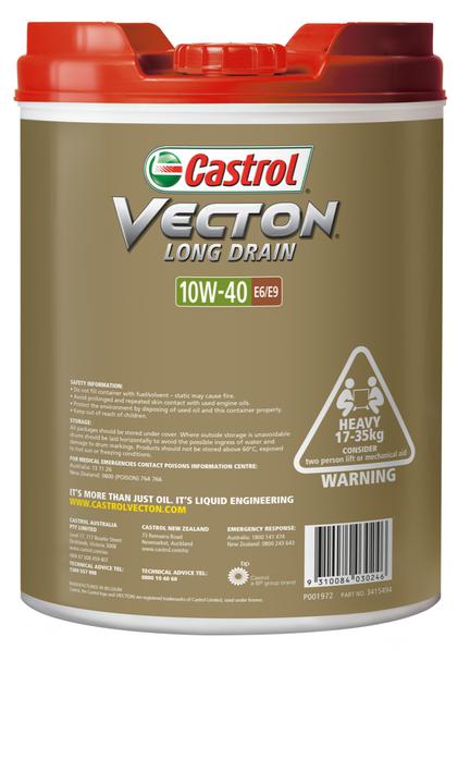 Castrol Vecton LD Engine Oil 10W-40 E6/E9 20L - 3415494
