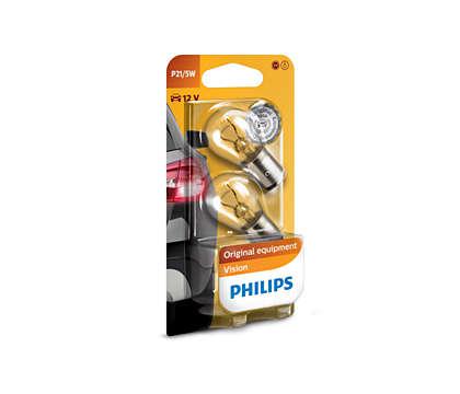 Philips Bayonet Globe 12V 21/5W Standard - 2 Pce - 12499B2