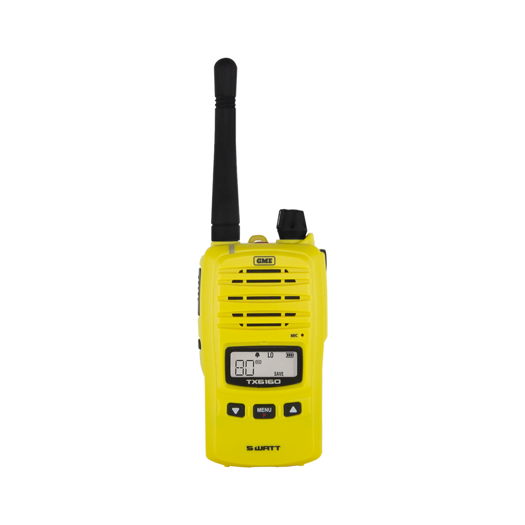 GME 5/1 Watt UHF CB Handheld Radio IP67 Yellow - TX6160XY