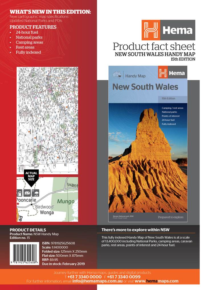 HEMA New South Wales Handy Map Edition 15 - 9781925625608