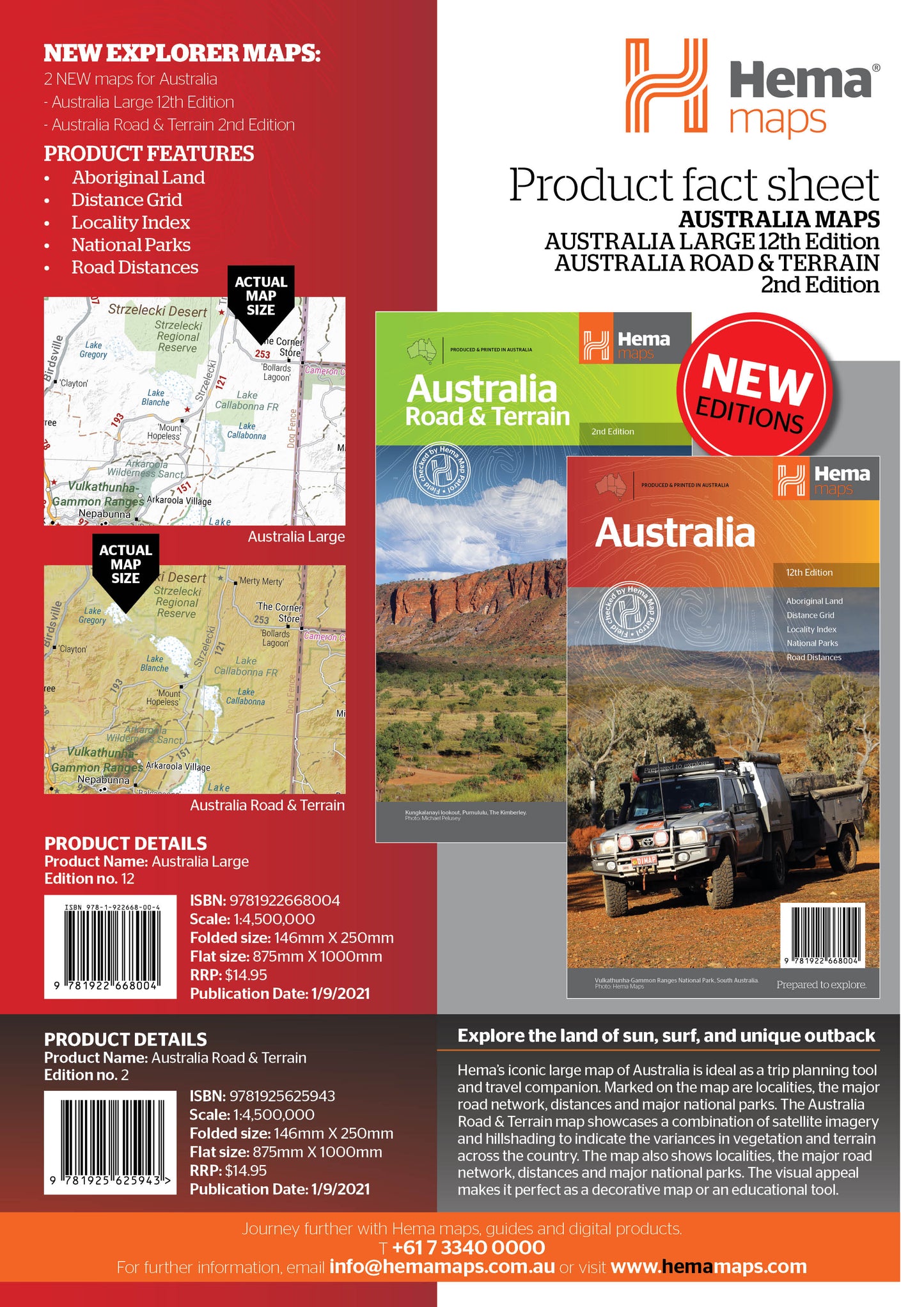 HEMA Australia Large Map 12th Editionition - 9781922668004