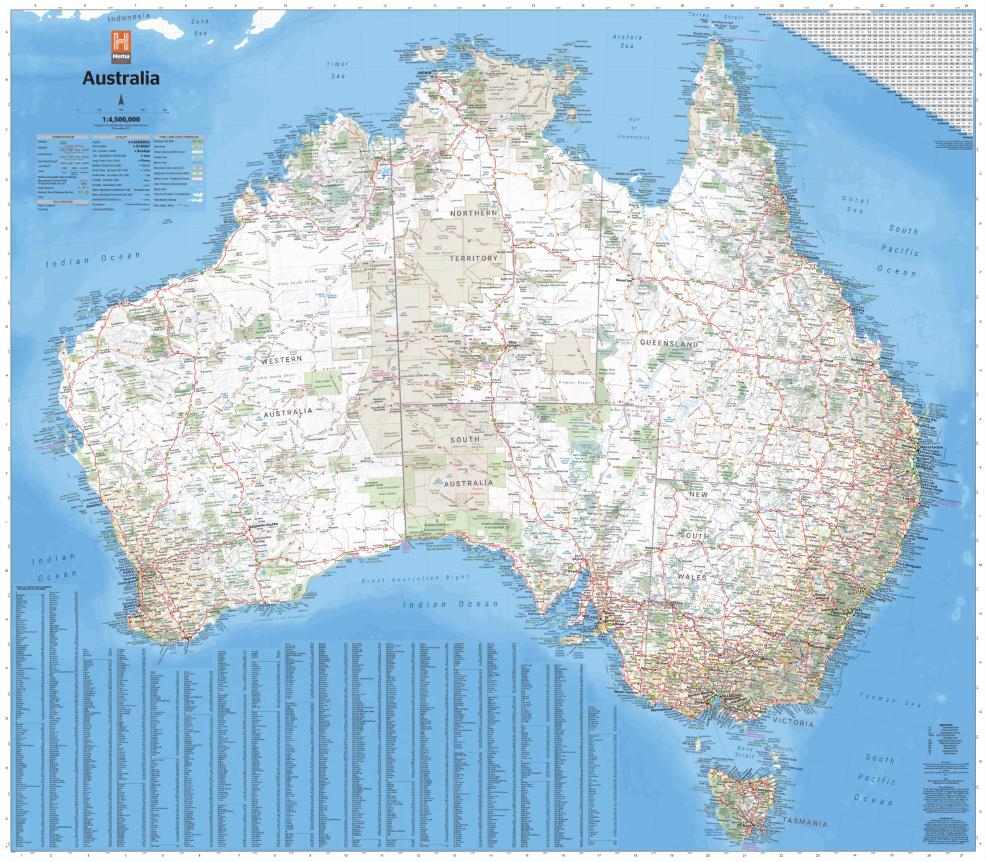 HEMA Australia Large Map 12th Editionition - 9781922668004