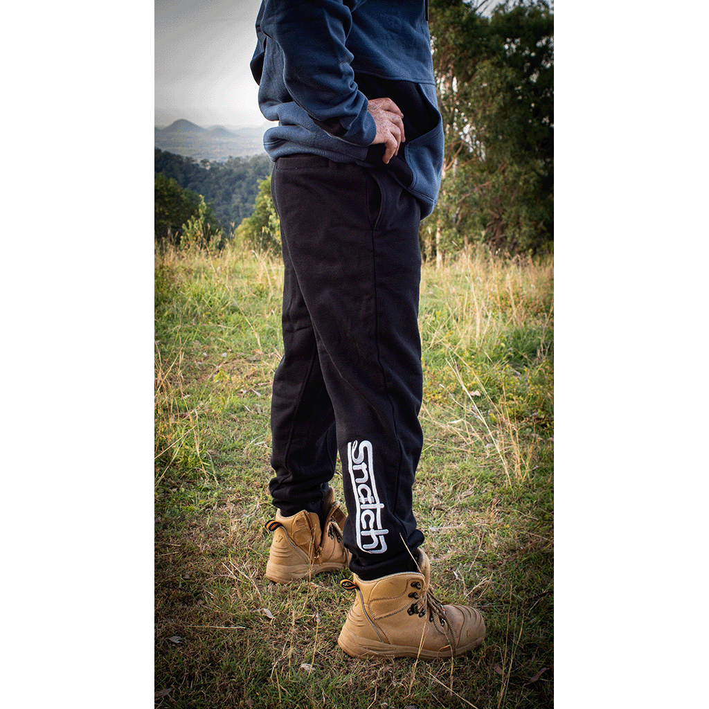 Embroidered Track Pant Slim Fit Black - SM6001BK