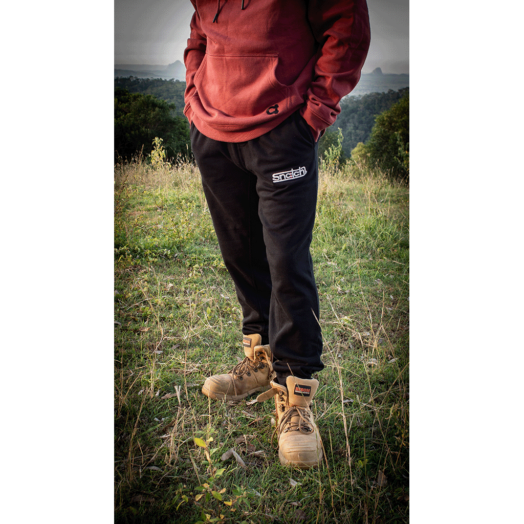 Embroidered Track Pant Slim Fit Black - SM6001BK