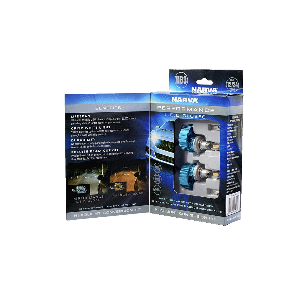 Narva HB3 LED Head Lamp Conversion Kit 12/12V - 18405