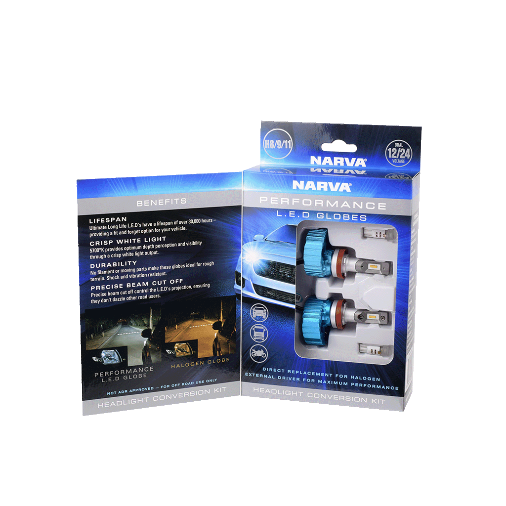 Narva H8/H9 LED Head Lamp Conversion Kit 12/12V - 18411