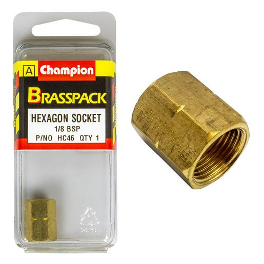 Champion Hex Socket Brass 1/8in - HC46