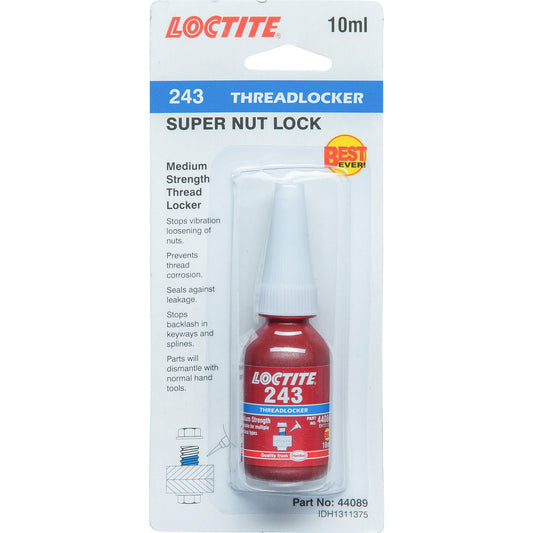 Loctite 243 Threadlocker Super Nut Lock Medium Strength Blue 10ml - 1311375