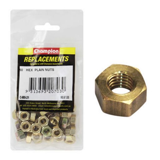Champion Hex Plain Nut High Tensile M8 x 1.00mm Class 8 - C480-21