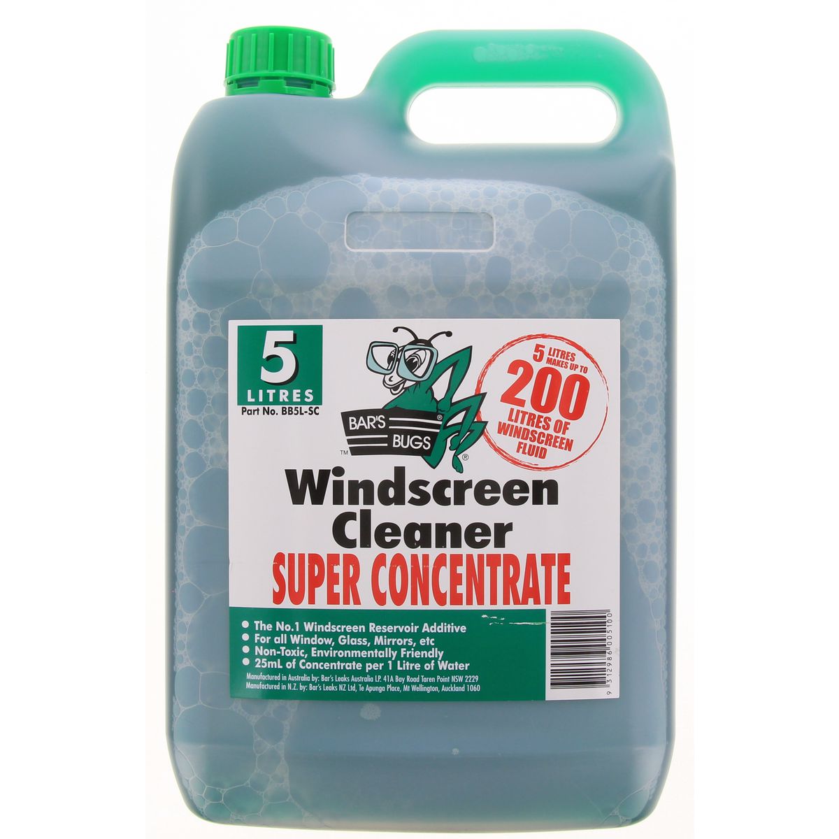 Bar's Bugs Windscreen Cleaner Super Concentrate 5L - BB5L-SC