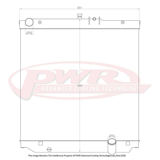 PWR Radiator 55mm fits Landcruiser VDJ70S 4.5TD V8 - PWR6629