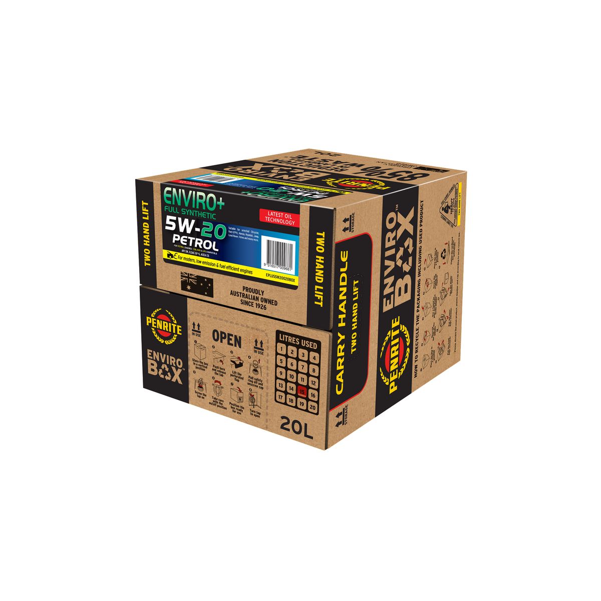 Penrite Enviro+ 5W-20 Engine Oil Enviro Box 20L - EPLUS5W20020BOX