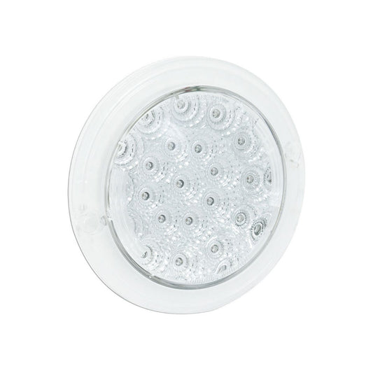 LED Autolamps 12V Round Stop/Tail Lamp With Clear Lens Recessed Mount 130mm Diameter - 102RC