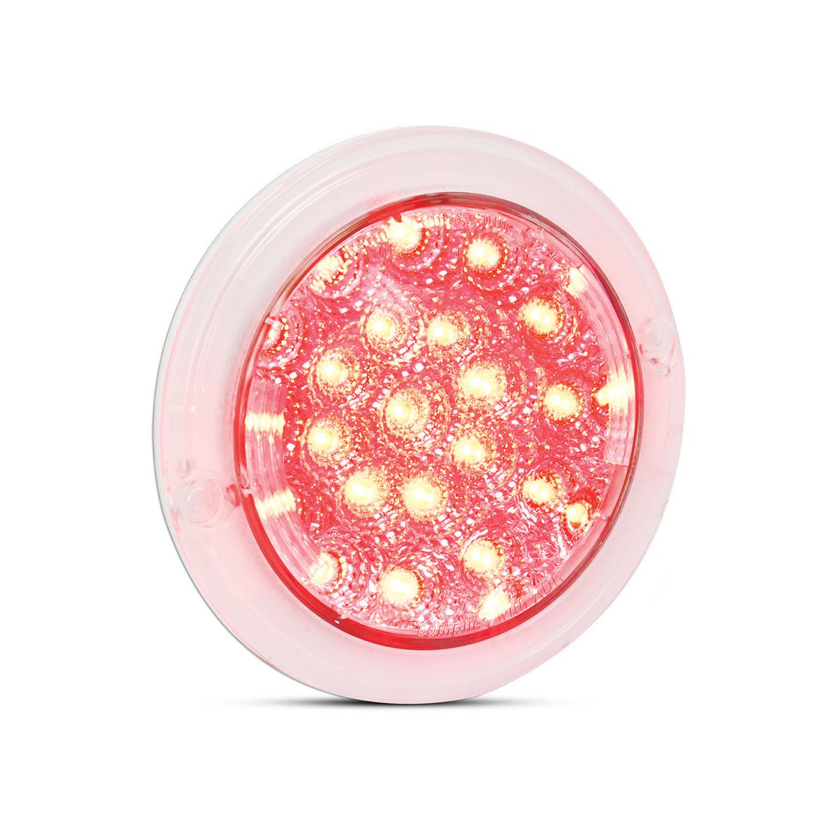 LED Autolamps 12V Round Stop/Tail Lamp With Clear Lens Recessed Mount 130mm Diameter - 102RC