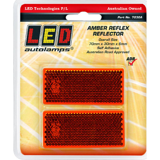 LED Autolamps Reflector Amber 70mm*30mm - 7030A