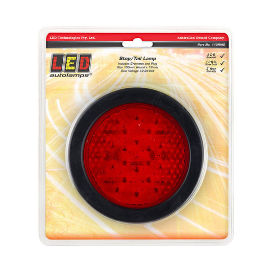 LED Autolamps 10/30V LED Stop/Tail Lamp With Grommet and Plug - 110RMG