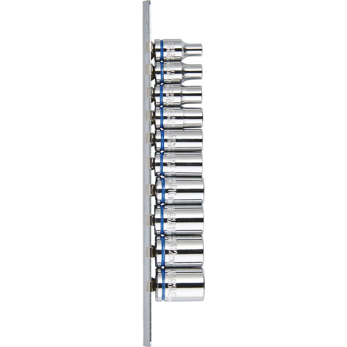 Mechpro Blue Socket Rail Set Metric 1/4In Drive 10pc - MPBSK114K
