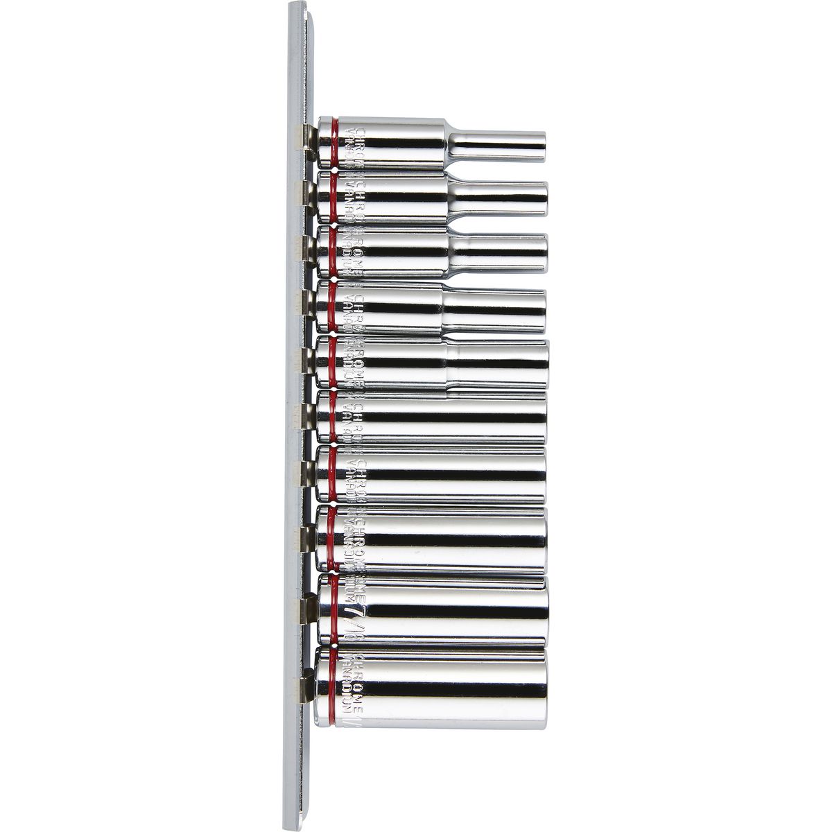 Mechpro Blue Deep Socket Rail Set SAE 1/4In Drive 10pc - MPBSK123K