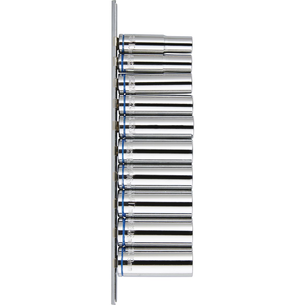 Mechpro Blue Deep Socket Rail Set Metric 3/8In Drive 10pc - MPBSK124K