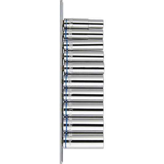 Mechpro Blue Deep Socket Rail Set Metric 3/8In Drive 10pc - MPBSK124K