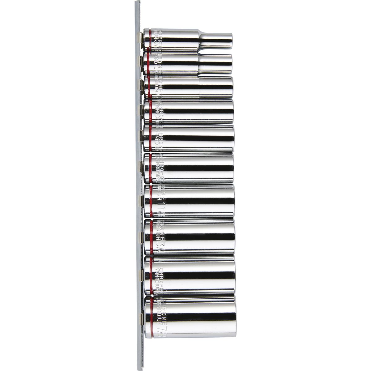 Mechpro Blue Deep Socket Rail Set SAE 3/8In Drive 10pc - MPBSK125K