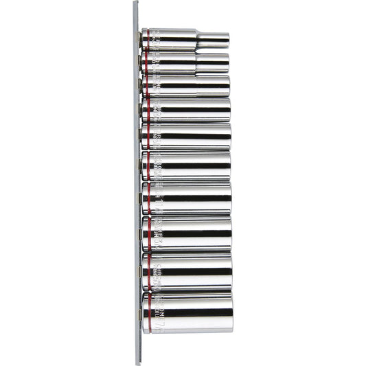 Mechpro Blue Deep Socket Rail Set SAE 3/8In Drive 10pc - MPBSK125K