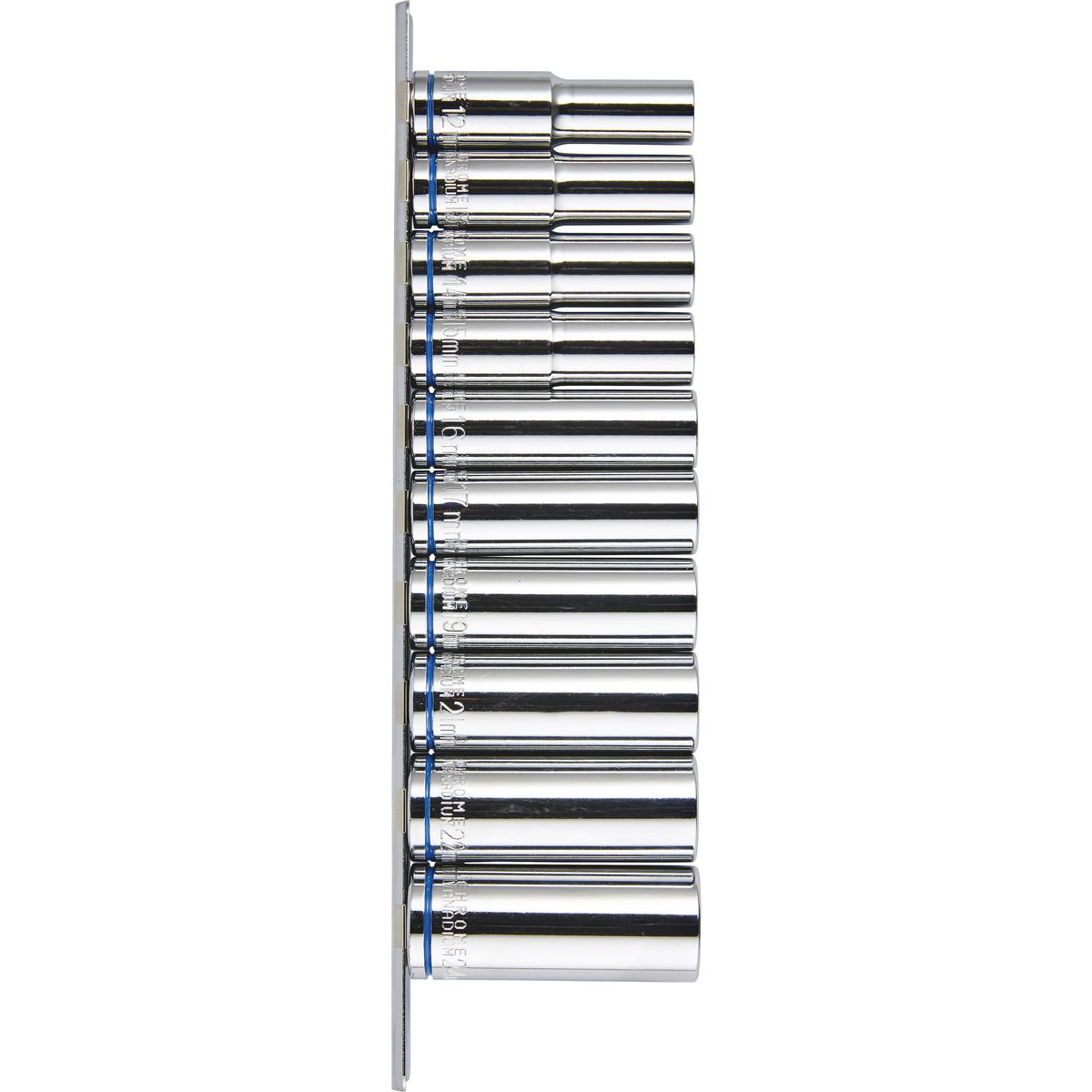 Mechpro Blue Deep Socket Rail Set Metric 1/2In Drive 10pc - MPBSK126K