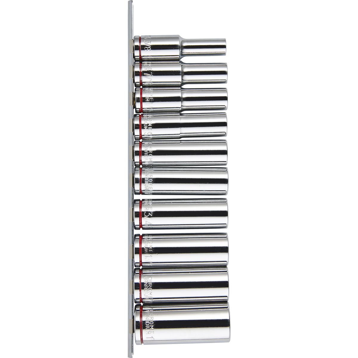 Mechpro Blue Deep Socket Rail Set SAE 1/2In Drive 10pc - MPBSK127K