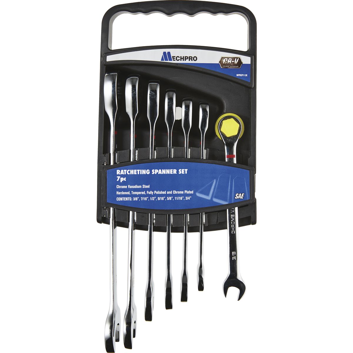 Mechpro Blue Ratcheting Spanner Set SAE 7pc - MPBSP112K