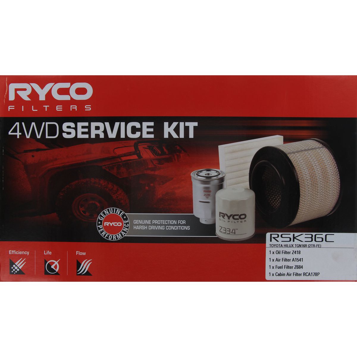 Ryco 4WD Filter Service Kit - RSK36C