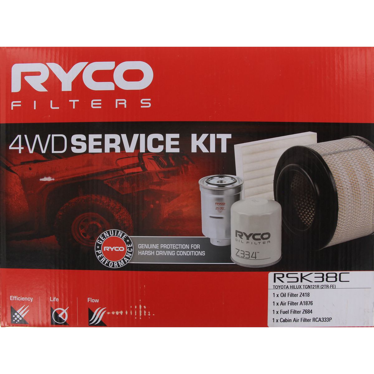 Ryco 4WD Filter Service Kit - RSK38C