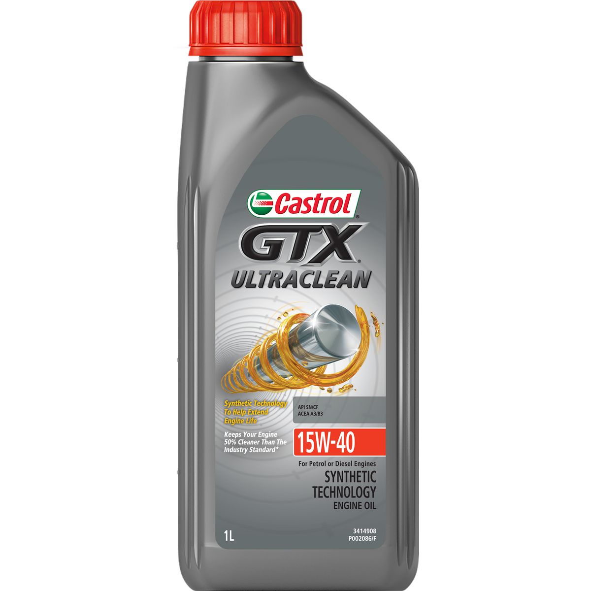 Castrol GTX Ultra Clean Semi Synthetic Engine Oil 15W-40 1L - 3414908