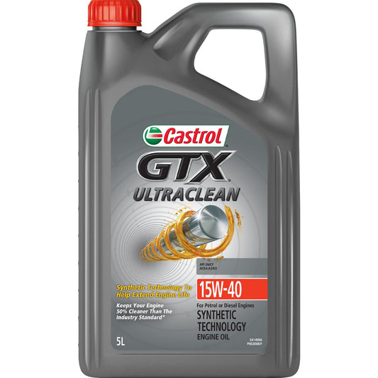 Castrol GTX Ultra Clean Semi Synthetic Engine Oil 15W-40 5L - 3414906