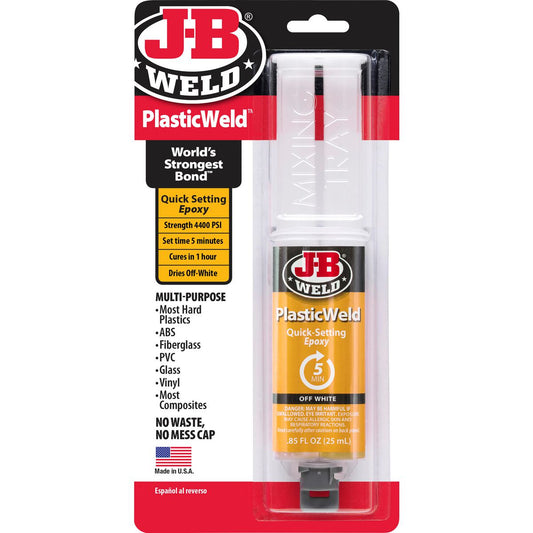 JB Weld Plasticweld Epoxy Adhesive Syringe Mixer 25ml - 50132
