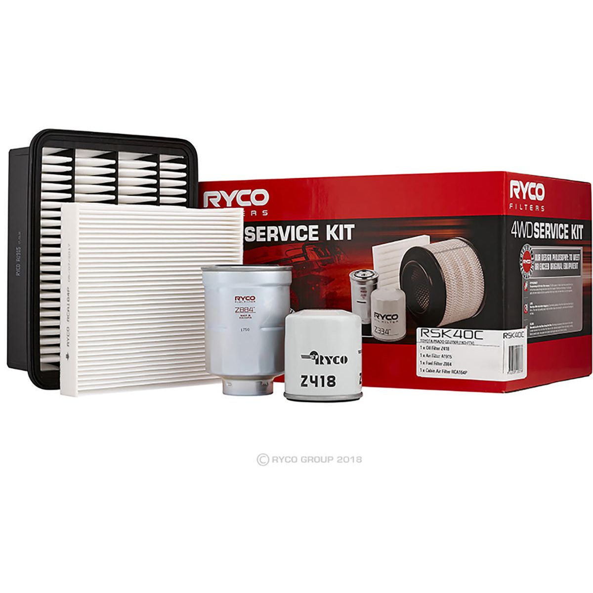 Ryco 4WD Filter Kit to suit Toyota Landcruiser Prado GDJ150 - RSK40C