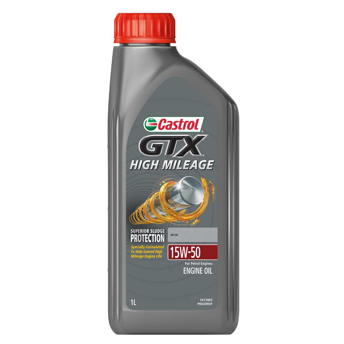 Castrol GTX High Mileage Premium Mineral Engine Oil 15W-50 1L - 3413803