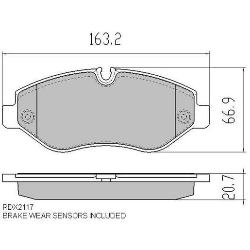 RDA GP Max Brake Pad Set Front - RDB2117