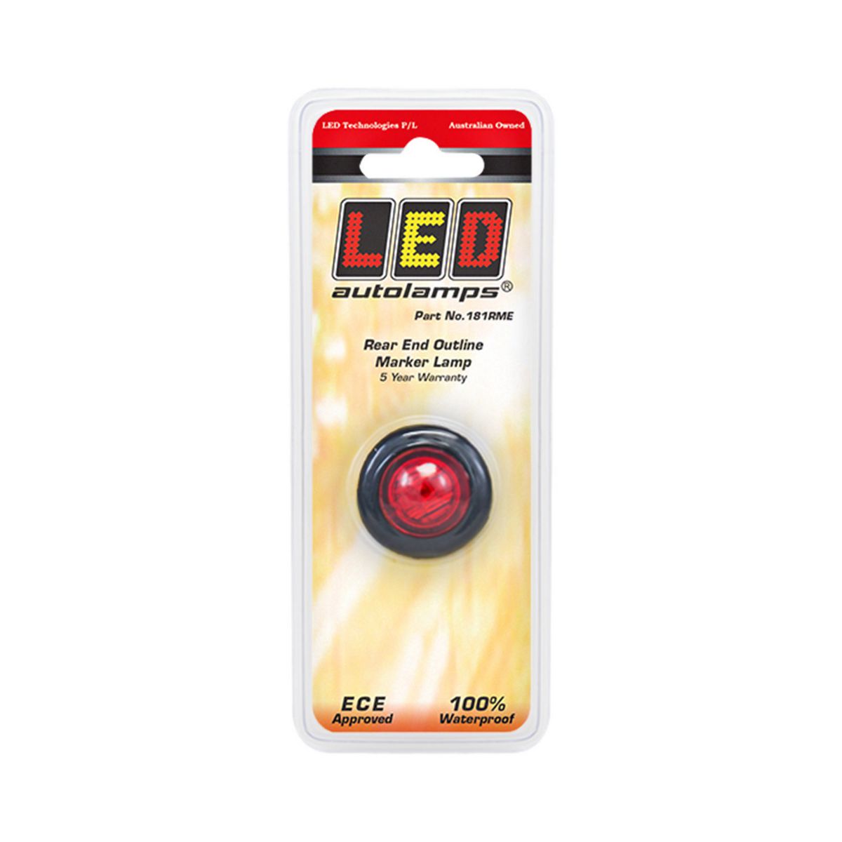 LED Autolamps Side Marker Light Red LED 12 or 24V - 181RME