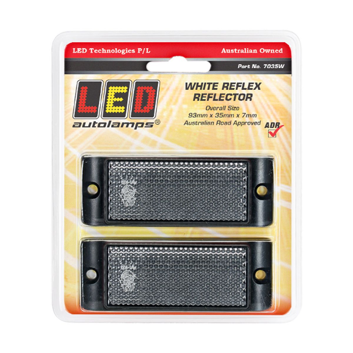 LED Autolamps White Reflector With Mounting Bracket - 7035W