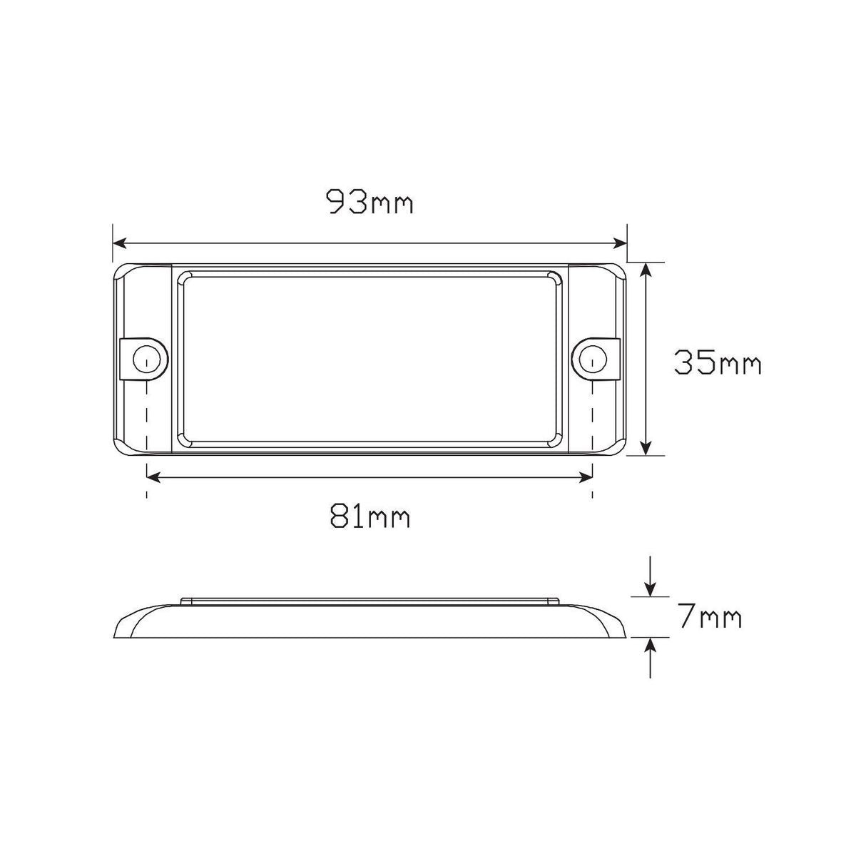 LED Autolamps White Reflector With Mounting Bracket - 7035W