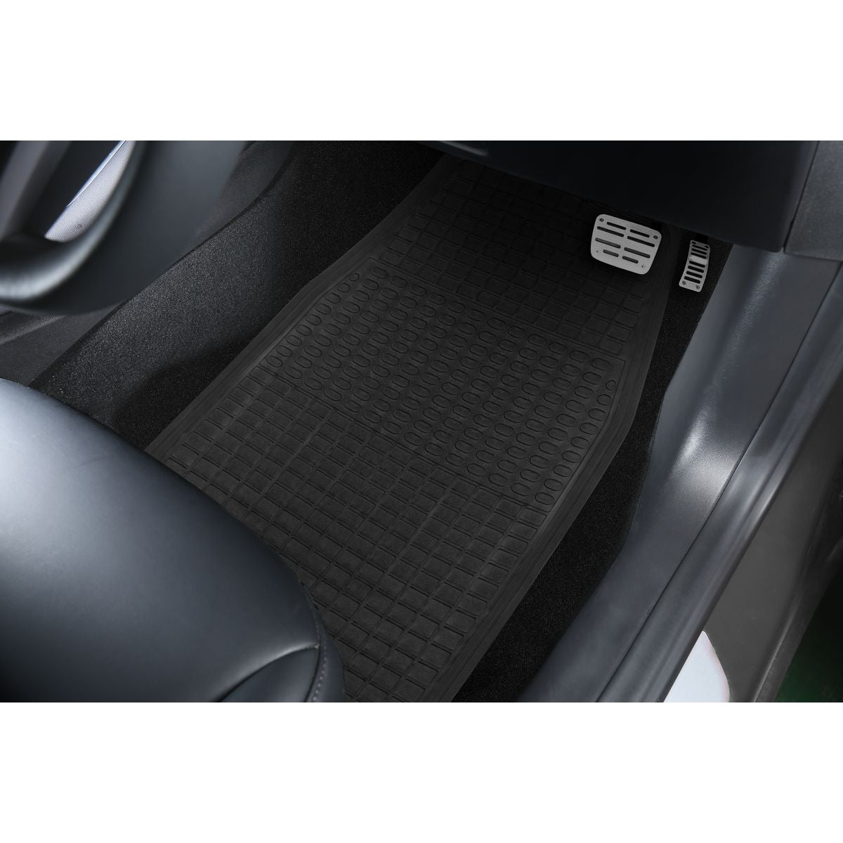 Gear Up Black PVC 4 Piece Floor Mat Set