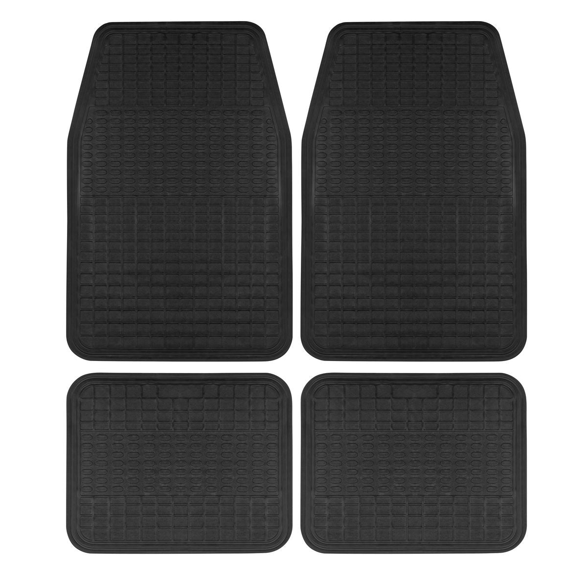 Gear Up Black PVC 4 Piece Floor Mat Set