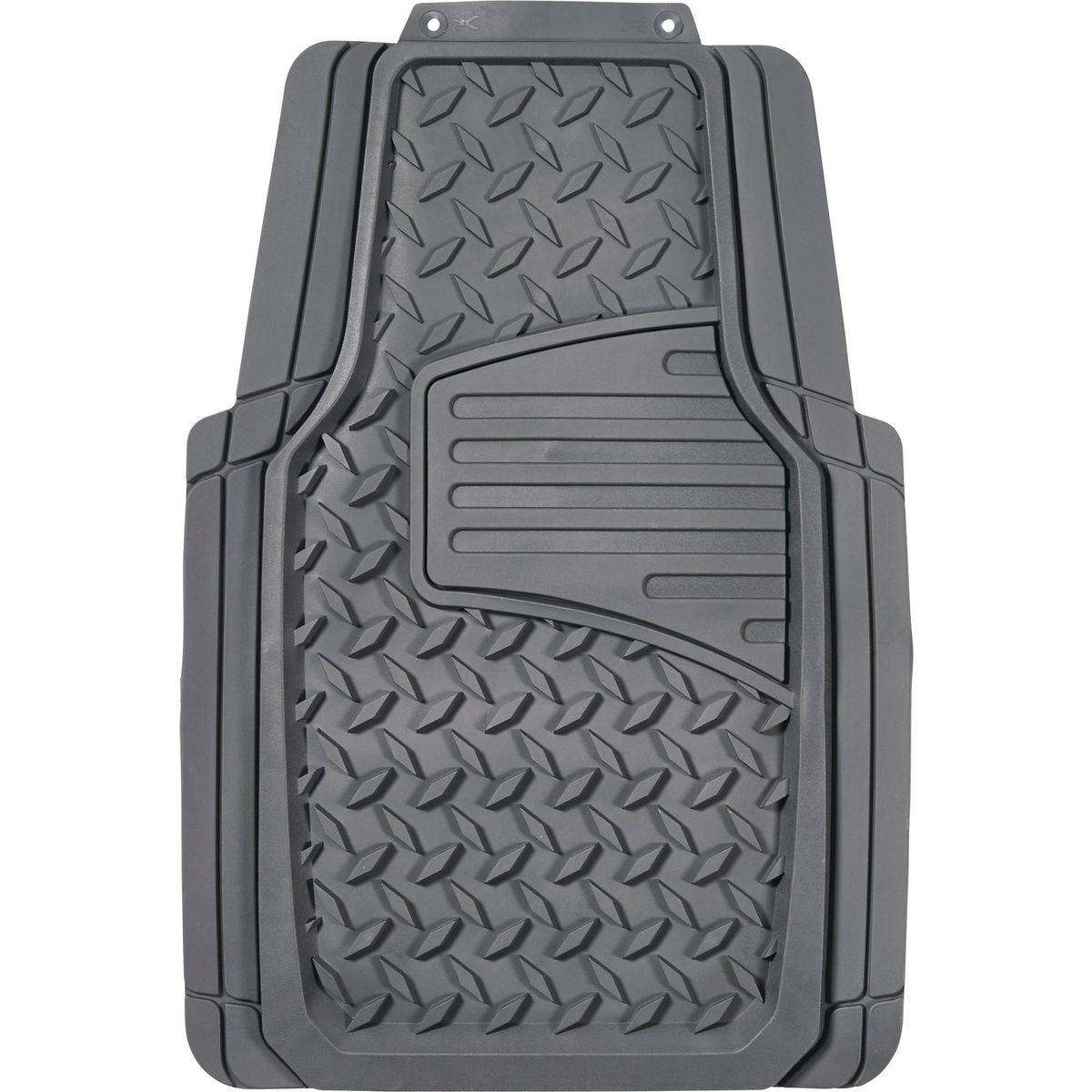 Maxi Trac 4WD Grey Rubber Diamond Plate Car Front Floor Mats Pair - MTCM2PCFDPGRY