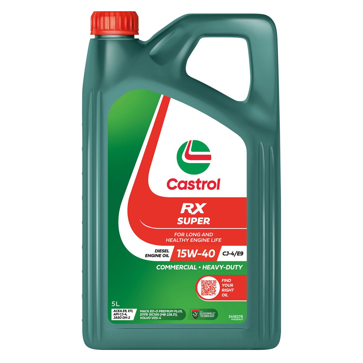 Castrol RX Super 15W-40 Engine Oil CJ-4/E9 5L - 3418278