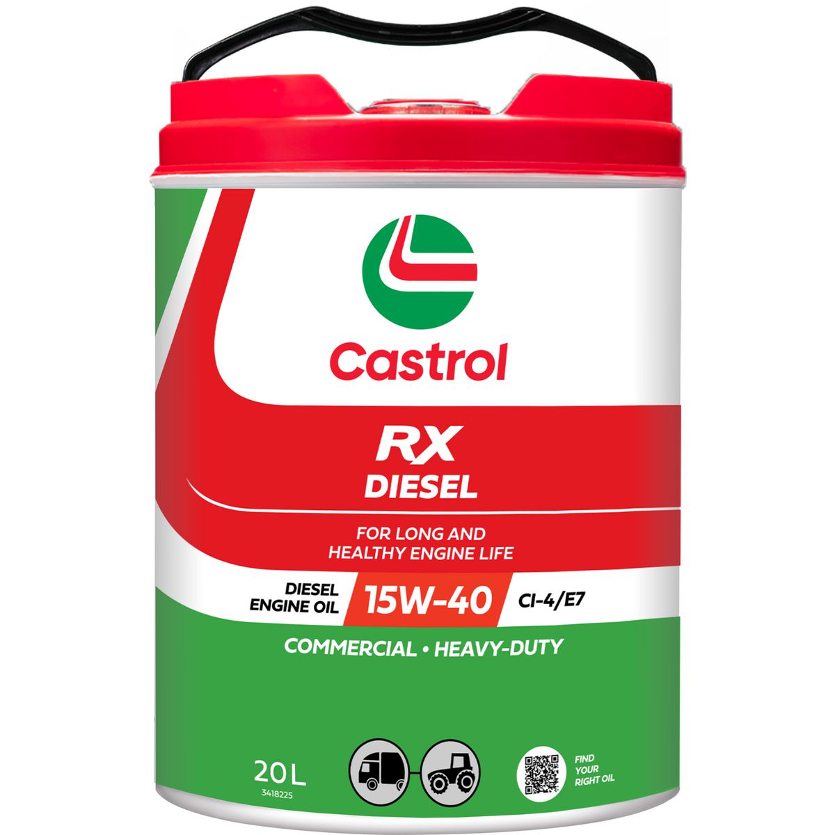 Castrol RX Diesel Engine Oil 15W-40 Ci-4/E7 20L - 3418225