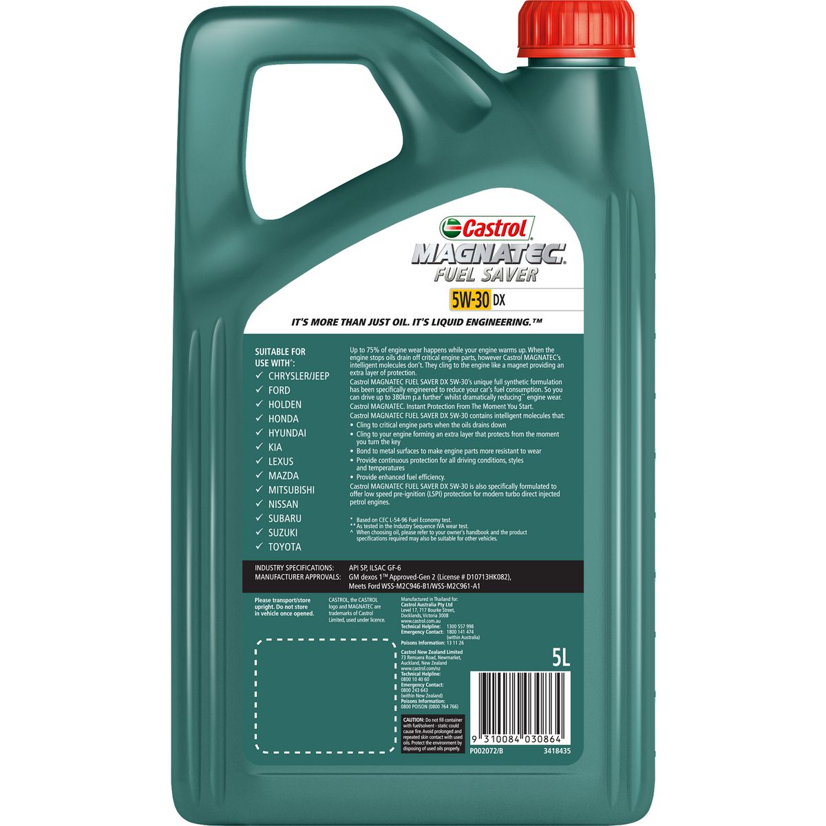 Castrol MAGNATEC Fuel Saver DX 5W-30 Engine Oil 5L - 3418435