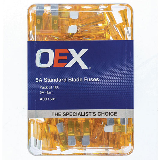 OEX Fuse Standard Blade 5A Tan (Pack of 100) - ACX1601
