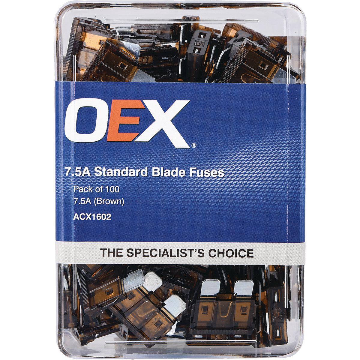 OEX Fuse Standard Blade 7.5A Brown (Pack of 100) - ACX1602