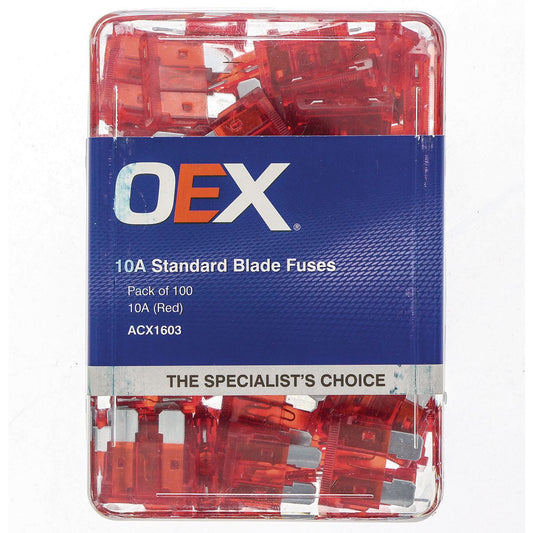OEX Fuse Standard Blade 10A Red (Pack of 100) - ACX1603